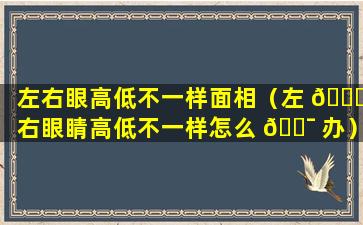 左右眼高低不一样面相（左 🐞 右眼睛高低不一样怎么 🐯 办）